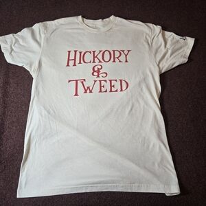 Hickory & Tweed 1961 New York Ski & Bike Shop T-Shirt Size M/L Men's  Cream/red